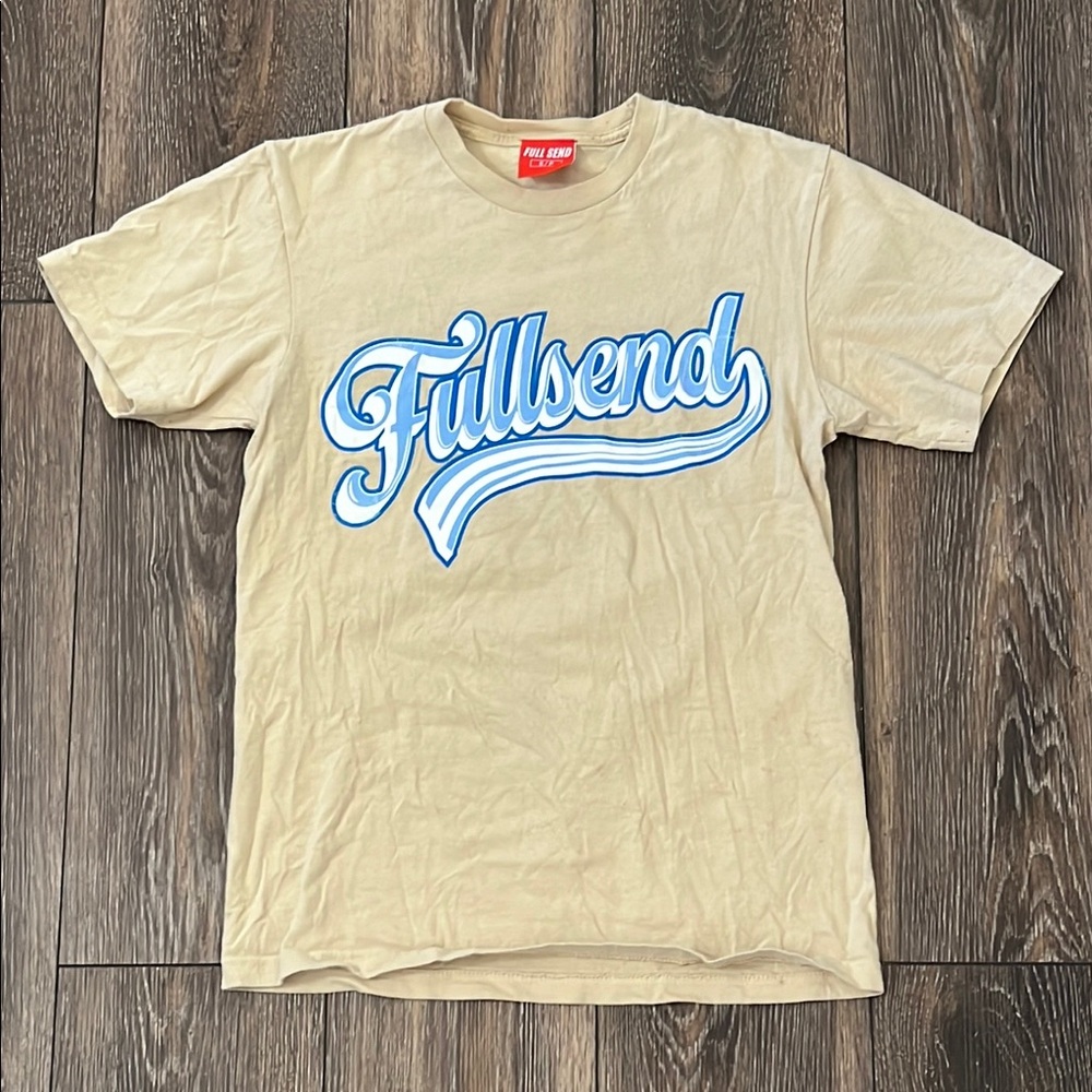Full Send Beige T-Shirt Men’s Small Nelk Boys